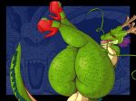 1girl anthro ass big_ass big_breasts crossgender dragon dragon_ball footwear green_skin presenting_hindquarters seductive shenron whiskers