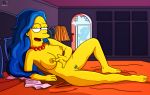  1girl blue_hair darkmatter_(artist) marge_simpson nude playboy pubic_hair softcore the_simpsons 