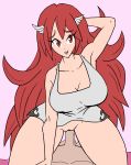  1boy 1girl big_breasts breasts cleavage clothed_female_nude_male cordelia_(fire_emblem) cowgirl_position fire_emblem fire_emblem:_awakening fire_emblem_heroes girl_on_top happy_sex hetero long_hair looking_at_viewer nightgown nintendo no_bra no_panties pov pussy red_eyes red_hair redfoil sex straddling tagme vaginal very_long_hair 