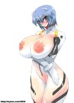  areolae blue_hair bodypaint breast_hold breasts censored erect_nipples false_clothes hairless_pussy hg_chagawa hips huge_breasts juni221 large_areolae mosaic_censoring neon_genesis_evangelion nipples painted_clothes pale_skin plugsuit pussy red_eyes rei_ayanami simple_background solo thick_thighs thighs web_address web_address_with_path white_background wide_hips 