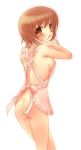  1girl apron ass breasts hazumu_osaragi kashimashi mouth_hold naked_apron osaragi_hazumu solo yukizuki_chikuba 
