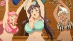  3girls anime big_breasts bra breasts cleavage gif hentai jump maken-ki! multiple_girls 