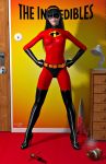 1girl 2014 3d aged_up cameltoe disney female_only figurine full_body helen_parr high_heels looking_at_viewer nipples_visible_through_clothing paul_sutton paulsuttonart the_incredibles violet_parr