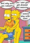  ass bart_simpson brother_and_sister erect_penis evilweazel_(artist) incest lisa_simpson nude shaved_pussy the_simpsons thighs yellow_skin 
