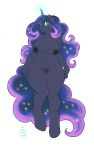 anthro big_breasts blue_fur blue_hair breasts clothing equine female friendship_is_magic fur furry hair hooves horn lipstick long_hair looking_at_viewer mammal my_little_pony nipples onnanoko panties plain_background princess_luna pussy solo standing teal_eyes underwear unicorn wide_hips 