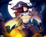  breasts cape cemetery cosplay female furry gnaw halloween hat holidays legwear magic_user mammal mouse night pumpkin rodent solo stockings wetblush witch witch_hat 