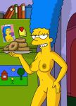  breasts grin marge_simpson nipples nude shaved_pussy the_simpsons thighs 