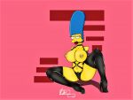  ball_gag bdsm erect_nipples high_heels huge_breasts marge_simpson piercing stockings the_simpsons thighs 