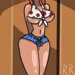  1girl breasts clothes female_only front-tie_top powerpuff_girls raunchyraven sara_bellum short_shorts solo_female 