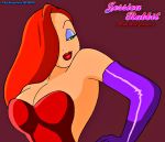 big_breasts disney green_eyes hair_over_one_eye hourglass_figure jessica_rabbit long_hair red_hair shadowninjamaster sultry sultry_eyes who_framed_roger_rabbit