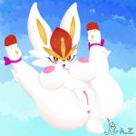  big_ass big_breasts bunny cinderace cutie rabbit spread_legs white_fur 