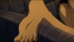  anime ass breasts cleavage feet female gif hentai highschool_of_the_dead shorts sleeping soles sweat takagi_saaya 