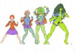  avengers green_hair green_skin jennifer_walters marvel pubic_hair pussy she-hulk torn_clothes transformation 