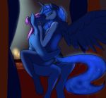  absurd_res anthro bed bedroom blue_fur blue_hair breasts candle closed_eyes cutie_mark duo equine feathers female friendship_is_magic fur furry hair hi_res hooves horn insertion kissing long_hair male mammal my_little_pony nipples original_character patch_(artist) penetration penis princess_luna purple_hair pussy pussy_juice sex unicorn vaginal vaginal_insertion vaginal_penetration winged_unicorn wings 
