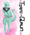  1girl alien big_breasts breasts earrings nipples nude space_helmet tail thehumancopier 