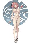  1girl 1girl bangs big_breasts breasts censored chest_jewel clothing crown headpiece headwear homura_(xenoblade_2) nipples nude pussy red_eyes red_hair short_hair swept_bangs sydusarts tiara xeno_(series) xenoblade_(series) xenoblade_chronicles_2 