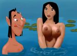  alugok big_breasts breasts disney fa_mulan ling_(mulan) mulan nude topless water 