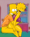  bart_simpson bottomless brother_and_sister evilweazel_(artist) holding_breasts incest lisa_simpson no_panties the_simpsons vaginal 