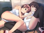  anime ass breasts ecchi panties pussy sleeping squeeze yuri 