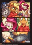  2013 anthro applejack atryl big_breasts breasts cherry_jubilee comic cover_page everything_that_glitters everything_that_glitters_2 female furry my_little_pony pencil yuri 