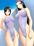  2girls anime belly breasts ecchi hentai midriff multiple_girls navel nipples pussy see-through standing wet 