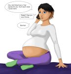 black_hair blue_eyes brown_hair cellphone lurrak milf pregnant pregnant_belly pregnant_female sexy