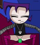  1girl animated closed_eyes gaz gif hair invader_zim purple_hair sex_toy socks tight_pussy young 