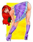  ass boots clothed daphne_blake hairband panties red_hair scooby-doo see_through tagme 