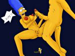 ass blue_hair breasts legs_spread marge_simpson nipples penis pussy the_simpsons topflite yellow_skin