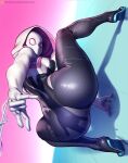 1girl ass big_ass big_breasts bodysuit cameltoe clothed_female comic_book_character female_focus female_only ghost_spider gwen_stacy looking_at_viewer looking_back marvel marvel_comics older older_female solo_female solo_focus spider-gwen spider-man:_into_the_spider-verse spider-man_(series) superheroine xxnikichenxx young_adult young_adult_female young_adult_woman