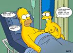  breasts homer_simpson marge_simpson nipples nude the_simpsons yellow_skin 