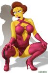  edna_krabappel gloves solo the_simpsons thigh_boots white_background yellow_skin 