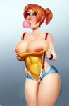  1girl breasts clothed clothing exposed_breasts female female_only flashing huge_breasts misty orange_hair pokemon taboolicious teasing white-devil_(artist) 