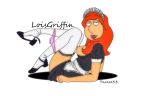  breasts_out family_guy lois_griffin maid_uniform nipple pants_down shoe_dangle shoes white_stockings yaroze33_(artist) 