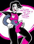 1boy 2d 2d_(artwork) android artist_name balls digital_media_(artwork) english_text genitals hair humanoid humanoid_robot imperialloser male_only mettaton mettaton_ex open_mouth penis pink_balls pink_eyes pink_penis pink_testicles pink_tongue robot robot_boy robot_humanoid solo_male talking talking_to_viewer testicles text undertale undertale_(series) video_game_character video_games