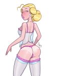  alice_mitchell ass blonde_hair blush bra dennis_the_menace lingerie looking_back milf non-nude stockings tan_line thedirtymonkey thong 