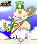 1girl big_breasts breasts cleavage female_only green_eyes green_hair huge_breasts igphhangout kid_icarus palutena solo