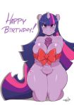  1girl 2014 animal_genitalia anthro big_breasts big_penis blush breasts cutie_mark english_text equine female female_only friendship_is_magic furry futanari hair horn horsecock kneeling long_hair looking_at_viewer mammal my_little_pony penis plain_background purple_eyes smile solo text tsudanym twilight_sparkle unicorn white_background 