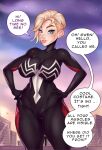  1girl 1girl ange1witch big_breasts blonde_hair blue_eyes breasts comic_book_character gwen_stacy high_res high_resolution marvel marvel_animated_universe short_hair solo_female sony_interactive_entertainment spider-man_(series) superheroine 