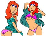  breasts_out dancing family_guy lois_griffin long_hair open_shirt yaroze33_(artist) 