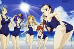  5_girls art character_request female friends lime-iro_ryuukitan_x lime-iro_senkitan megami multiple_girls official_art scan swimsuit tagme tsumoto_mio 
