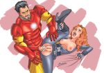  1_boy 1_girl 1boy 1girl anal anal_penetration anal_sex arabatos avengers black_widow boots breasts clothed clothed_sex cum cum_in_ass cum_inside exposed_breasts female hairless_pussy heeled_boots high_heel_boots iron_man male male/female marvel marvel_comics natasha_romanoff penis_in_ass pussy red_hair redhead tagme tony_stark 