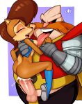 1boy 1girl anthro areola ass bald big_penis black_sclera bottomless breasts brown_hair closed_eyes cum cum_inside dr._eggman dr_robotnik fat_man furry human_on_anthro interspecies knee_boots licking licking_breast loodncrood male moustache nipples open_mouth questionable_consent red_eyes red_hair sally_acorn sega sex sonic_satam sonic_the_hedgehog_(series) standing_sex straight tail vest