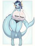  1girl anthro anthro_only big_ass big_breasts blue_skin cute female_only panties pokemon pokemon_(species) posing seductive solo_female tail tailzkim vaporeon white_shirt 