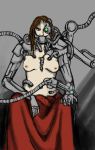 1girl breasts cyborg_(designation) female_only grey_background nipples nude_female tech-priest techpriest topless topless_female warhammer_40k