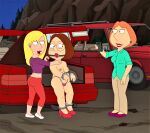  ass ball_gag bondage breasts cellphone connie_d&#039;amico erect_nipples family_guy female_only frost969 handcuffs lois_griffin meg_griffin multiple_girls nude tears thick_thighs thighs thong yuri 