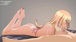 16:9_aspect_ratio 1boy 1girl animated ass bangs barefoot bed_sheet blonde_hair blush breasts cleavage colored_tips ear_blush ear_piercing earrings erection eyebrows_visible_through_hair feet fellatio female grey_background gyaru handjob hetero high_resolution jewelry kitagawa_marin legs_up long_hair loop lying male male/female mr_piedra multicolored_hair no_audio nude on_back oral out_of_frame penis piercing red_eyes solo_focus sono_bisque_doll_wa_koi_wo_suru ugoira video webm