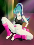  1_girl 1girl ass bare_arms black_panties blush boots bottomless bracelet bracelets closed_eyes equestria_girls female female_only fingering fingering_pussy fingers_in_pussy friendship_is_magic long_hair masturbation my_little_pony panties panties_around_ankle panties_around_leg panties_down partially_clothed ponytail pussy pussy_juice pussy_juice_on_fingers sitting sleeveless solo sonata_dusk sonata_dusk_(eg) spread_legs vaginal_juices 