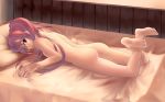  1girl ass barefoot bed kousaka_tamaki long_hair nude oyamada_musshu red_hair solo tamaki_kousaka to_heart_2 