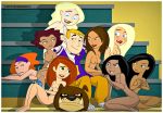  1boy 8girls asian ass black_hair bleachers blonde blonde_hair blue_eyes bonnie_rockwaller breasts brown_eyes brown_hair brunette bulldog cheerleader clothed_male_nude_female crystal crystal_(kim_possible) dark_skin excited green_eyes hair harem hope_(kim_possible) hotrod2001 jessica_(kim_possible) kim_possible kimberly_ann_possible kneel latina liz_(kim_possible) marcella_(kim_possible) mascot mascots nipples nude on_knees open_mouth pimp red_hair redhead ron_stoppable sitting smile smiling tanned tara_(kim_possible) tongue worship 
